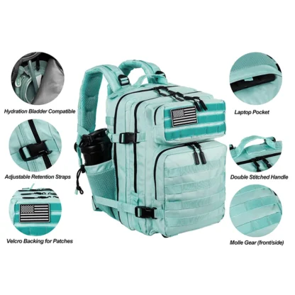 LHl 35L Tactical Backpack Small Athlete Gym Bag for Men/Women Qutdoor Travel Hiking Molle Rucksack with Bottle Holder - Image 5