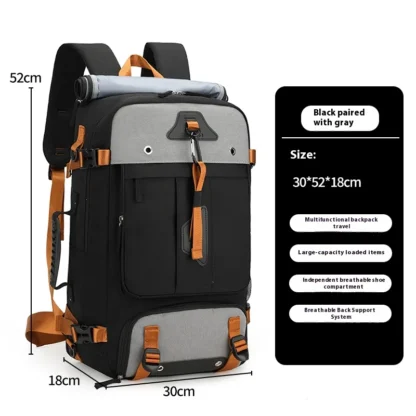 Large capacity men's backpack with high-end feel, travel backpack, sports outdoor luggage bag, mountain climbing bag, waterproof - Image 10