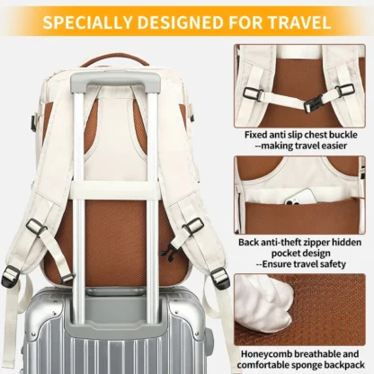 Travel Backpack 40x20x30 Cabin Plane Waterproof Expandable Weekender Laptop With USB Port Ryanair Carry-On Women Men Backpack - Image 2