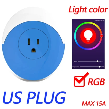 Tuya Wifi Smart Night Light Plug EU AU UK US Adapter Color LED Light Homekit Socket Voice Control Works with Alexa Google Home - Image 6