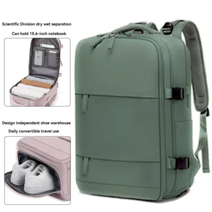 Girls' short distance business travel backpack, large capacity leisure travel backpack, multi compartment computer backpack - Image 12