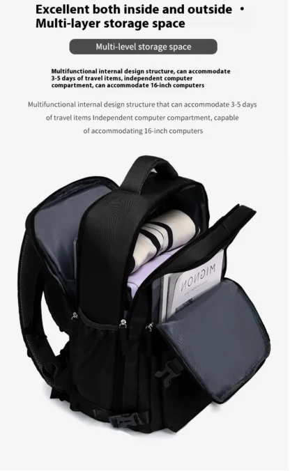 Customized commuting large capacity backpack with dry and wet separation storage, mommy travel bag, short distance business trip - Image 25