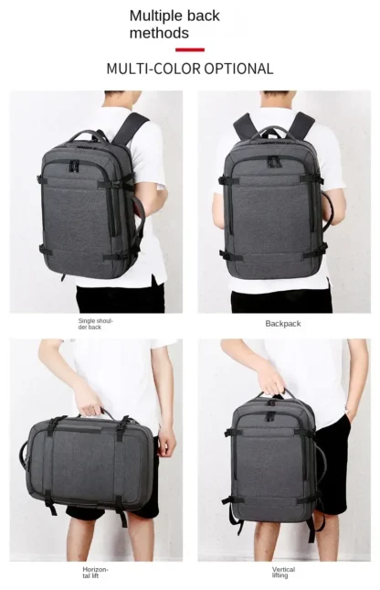 45L Large Capacity Multifunctional Extensible Rechargeable Hand-held Backpack Men's Waterproof Business Travel Computer Backpack - Image 21