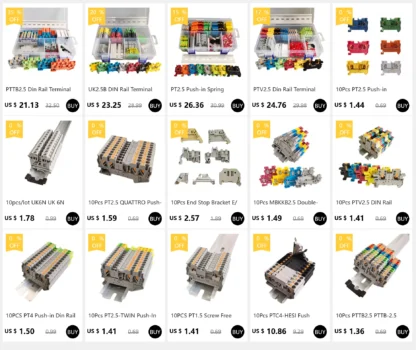 10pcs/lot UK6N UK 6N Screw Feed-through Wire Connector UK 6mm² Universal Plug Multi-Color Electrical DIN Rail Terminal Block - Image 11