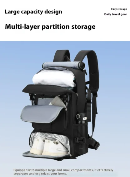 Large capacity men's backpack with high-end feel, travel backpack, sports outdoor luggage bag, mountain climbing bag, waterproof - Image 14