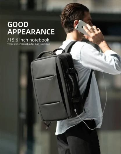 HK Business Backpack for Men Waterproof Anti-Theft 15.6” Laptop Backpack Casual Large Capacity Expandable Travel Bag Short Trip - Image 13