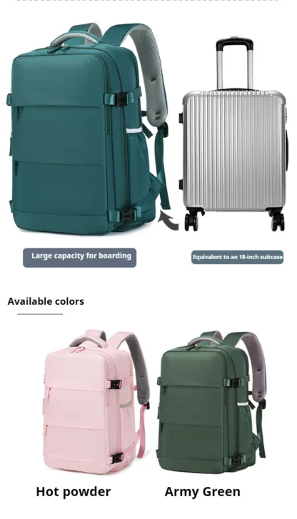 Men's Large Capacity Waterproof Backpack with Independent Compartment and Multifunctional Slots, Retro Multifunctional Travel Ba - Image 14