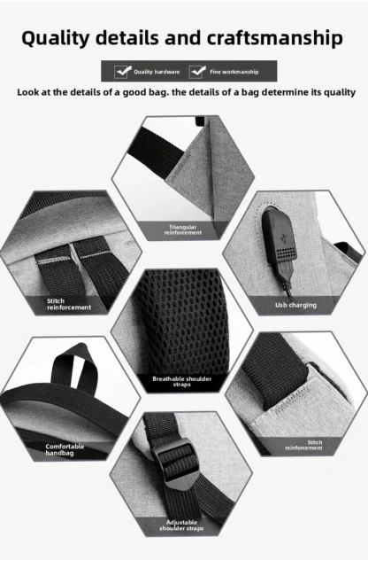 Mens Business Backpack Waterproof Laptop Bag Large Capacity Stylish Anti Theft Daypack for Work Office College Travel - Image 22