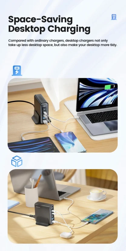 Toocki 140W GaN USB Charger 5in1 Desktop Fast Charge USB Type C Charger LED Display Charger For iPhone Xiaomi Smartphone Laptop - Image 21