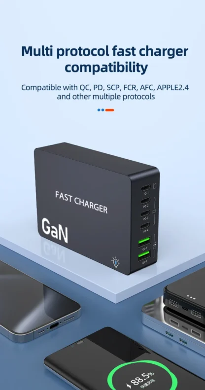 990W GaN USB C Charger 6-Ports Desktop Charger Type C PD 100W PPS Fast Charging Station for Laptop Tablet MacBook Samsung iPhone - Image 19
