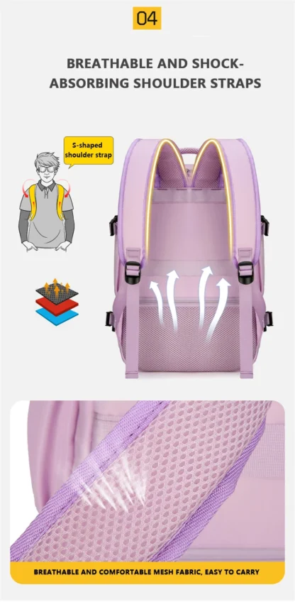 Multi functional travel bag, large capacity backpack, Male and female campus middle school high bag - Image 22