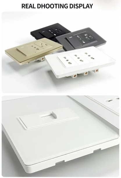 American Thai Standard 118*75mm USB Type-C 20W Fast Charging Power Outlet Smart 3A Socket Wall Light Switch Office Home Use 110V - Image 34