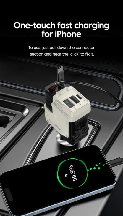 4-in-1 120W Retractable Car Charger Super Fast Charging Dual Type-C Adapter USB Cigarette Lighter For IPhone 15 Huawei Samsung - Image 18