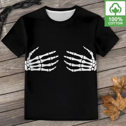 New Men's Gothic Skull Graphic T-shirts Youth Oversized Personalized Y2K Clothes Unisex Streetwear Soft 100% Cotton Short Sleeve - Image 7