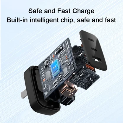 67W GaN USB-C ChargerThree Port QC PD Fast Charging Block Power Adapter for iPhone Laptop MacBook Samsung Galaxy Google - Image 2