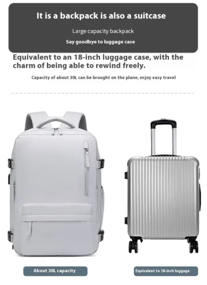 Customized commuting large capacity backpack with dry and wet separation storage, mommy travel bag, short distance business trip - Image 18
