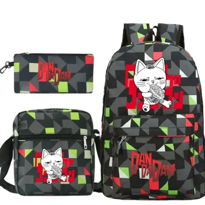 Students Anime Dandadan 3pcs Set Backpacks Outdoor Travel Funny Dandadan Okarun Design Pencil Case School Bags For Boys Girls - Image 3