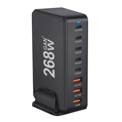 268W/240W GAN Gallium Nitride USB TypeC Multi-port Desktop Travel Charger With Power Adapter PD Charger Office Home Charger - Image 10
