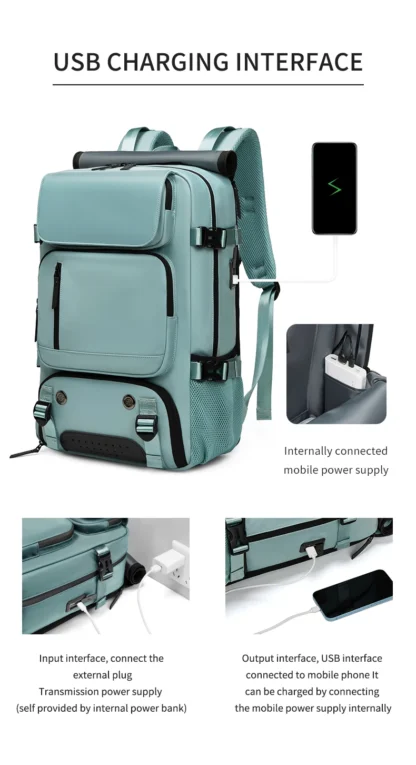 Woman travel backpack,waterproof 16 inch Business Laptop Backpack with Shoe Bag Hidden USB charging port Hiking camping backpack - Image 21