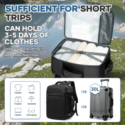 Under Seat Travel Backpack, Wizz 40x30x20 Airplane Travel Backpack Convenient Outdoor Men Laptop Backpack Outdoor Carry-On Bag - Image 4