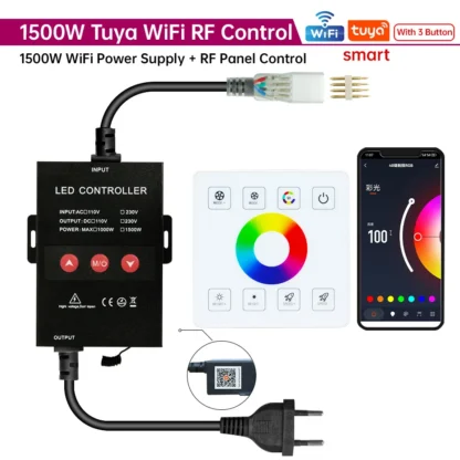 Tuya WiFi RGB Dimmer 220V 750W 1500W EU/AU/UK Power Plug RF Remote Controller for SMD2835/5050 4Pin LED Neon Strip Light - Image 13