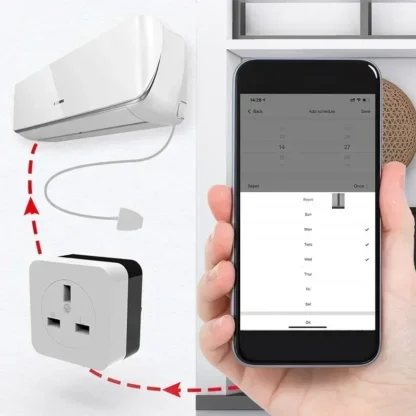 16A WiFi Air Conditioner Wall Plug Socket Outlet Companion IR Remote Controller Smart Life Tuya Work with Alexa Google UK US DE - Image 2