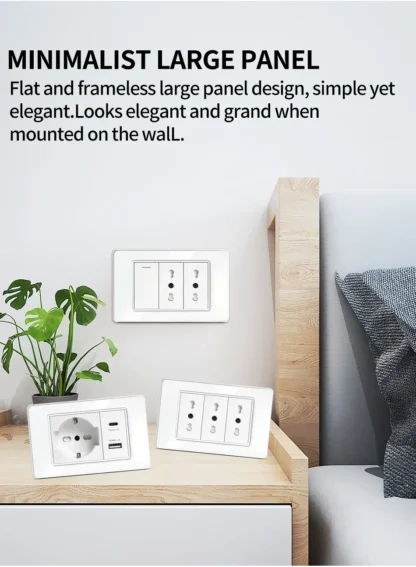 118 Series Black Tempered Glass Wall Switch Socket Italy Standard 16A Outlet with USB Type-C 20W Fast Charging for Home Office - Image 27