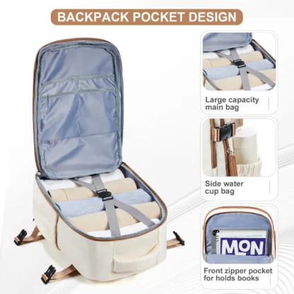 Casual Bussiness Work Travel Backpack College School Backpack, Ryanair Carry-On Cabin Bag Travel Backpack 40x20x25 Hand Luggage - Image 2