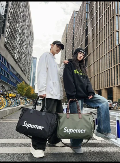 Oxford Travel Luggage Storage Bag Women's Large Capacity Carry-on Travel Bag Dry and Wet Separation Male Sports Fitness Bag - Image 12