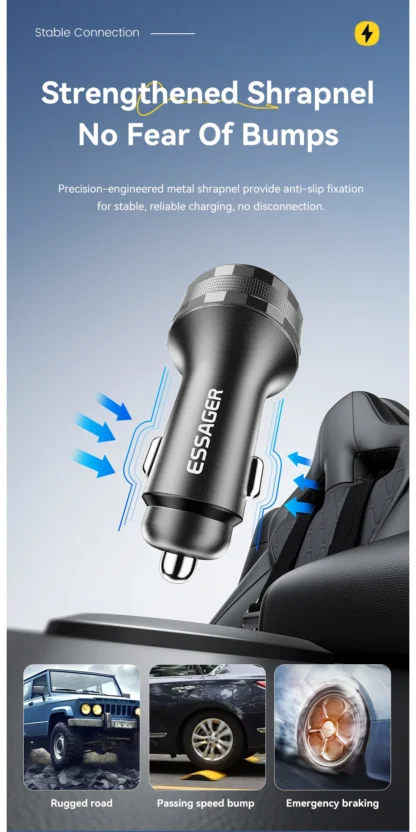 Essager USB C Car Charger 3 Ports 108W Type C Fast Charge PPS PD3.0 QC Car Phone Charger For  iPhone 16 15 Samsung Huawei Xiaomi - Image 16