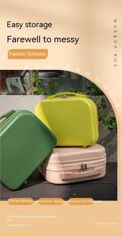 14 Inch Travel Portable Solid Color Lightweight Small Hard Makeup Box New Style Student Lightweight Boarding Luggage - Image 8