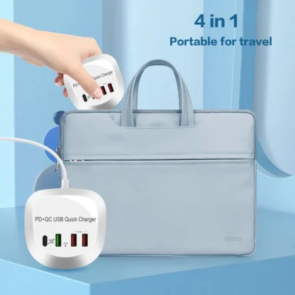 QC3.0 USB Charger With LCD Display 4 Ports Desktop Mobile Phone Charger Smart Fast Charging for Smart Phones Tablet PC - Image 6