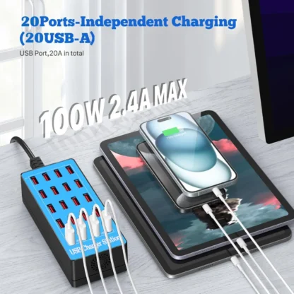 The 10-port 20-port usb charger is lightweight and designed to charge smartphones, tablets and other usb devices - Image 6