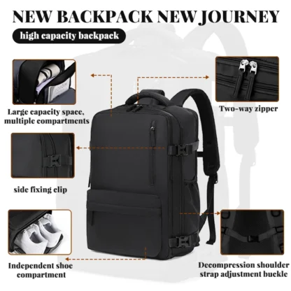 Customized commuting large capacity backpack with dry and wet separation storage, mommy travel bag, short distance business trip - Image 6