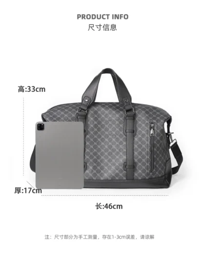 Xiao.P 2024 New Large Capacity Plaid Travel Bag Korean Version Men's Bag Casual Fashion Shoulder Bag Crossbody Bag Big - Image 9