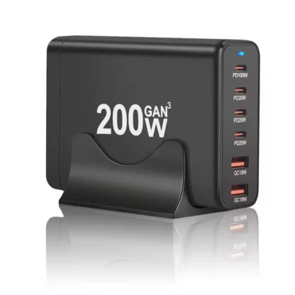 200W GaN Charger 6 Ports USB Type C PD Charger Station Quick Charge 3.0 USB Type C Quick Charger Mobile Phone USB Charger