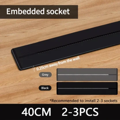 UK Wall power rail socket, kitchen aluminum expansion socket 40cm 50cm, built-in socket on countertop - Image 10