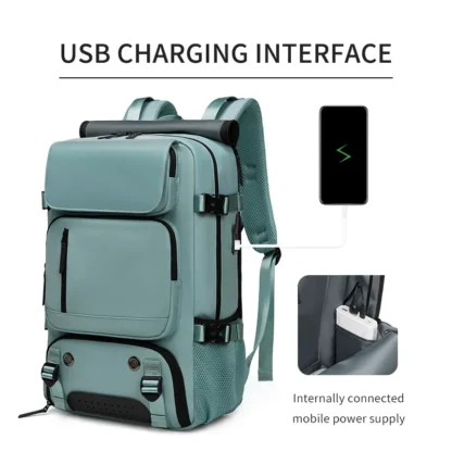 Woman travel backpack,waterproof 16 inch Business Laptop Backpack with Shoe Bag Hidden USB charging port Hiking camping backpack - Image 2