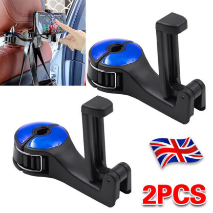 2X Car Seat Back Hooks Bag Storage Headrest Hook Hanger Phone Holder Bracket UK - Image 8