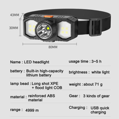 Super Bright Waterproof LED Head Torch Headlight USB Rechargeable Headlamp UK - Image 8