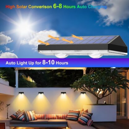 2PCS Super Bright Solar Powered Door Fence Wall Lights LED Outdoor Garden Lamp - Image 5