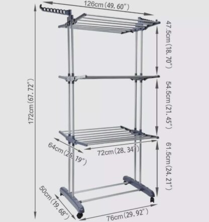 4 Tier Clothes Airer Dryer Rack Foldable Dry Rail Hanger Laundry Indoor Outdoor - Image 6