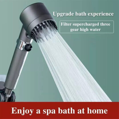 3 Modes Shower Head With Filter High Pressure Water Saving Massage Body Scalp - Image 4
