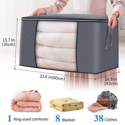 4Pcs Clothes Storage Bags Zipped Organizer Underbed Wardrobe Cube Closet Boxes - Image 4