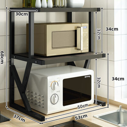 3 Tier Expandable Microwave Oven Rack Stand Storage Holder Kitchen Corner Shelf - Image 9