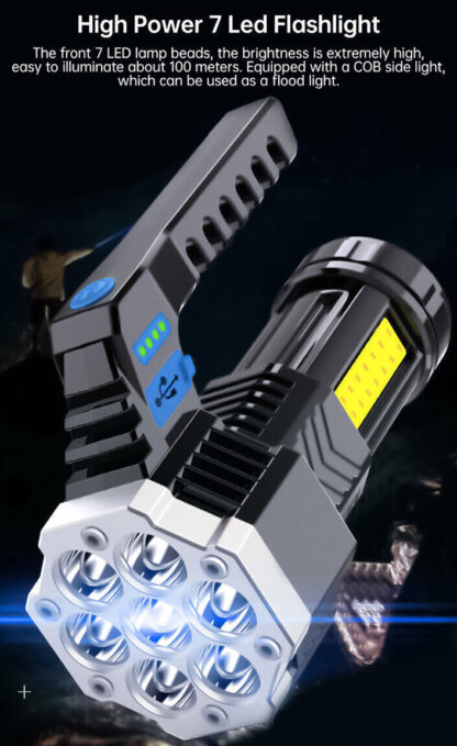 1-2Pcs Super Bright High Power LED Tactical Torch Rechargeable Flashlight New UK - Image 9