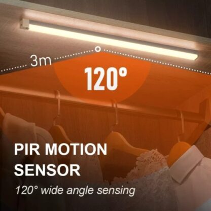 Strip Light LED PIR Motion Sensor USB Rechargeable Magnetic Cabinet Closet Lamp - Image 7