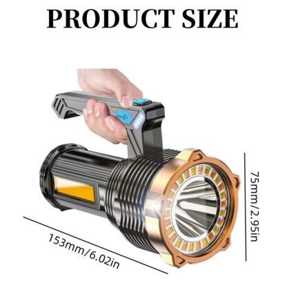 High Powered 12000000LM LED Flashlight Super Bright Torch USB Rechargeable Lamp - Image 3