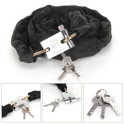 80CM Metal Motorbike Motorcycle Bicycle Heavy Duty Chain Lock Padlock Bike Cycle - Image 6