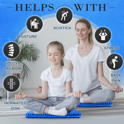 Gel Seat Cushion For Lower Back Pain Pressure Relief Wheelchair Car Office Pad - Image 8